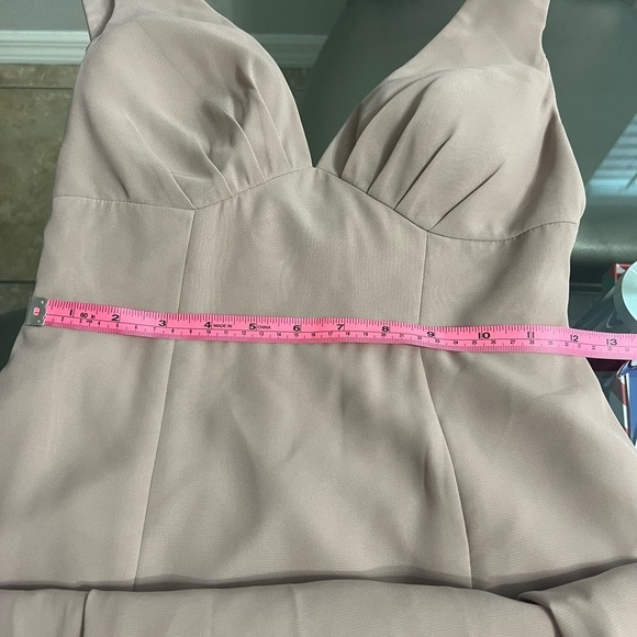 Azazie Brown Sleeveless V-Neck Maxi Gown for Weddings - Picture 3 of 5